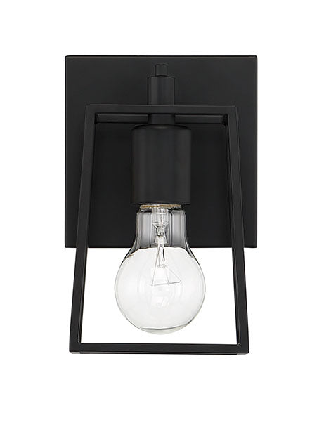 ##Antique Hardware## Dunn 1 Light Wall Sconce in Flat Black