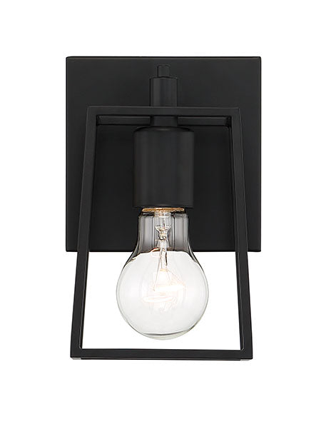 ##Antique Hardware## Dunn 1 Light Wall Sconce in Flat Black