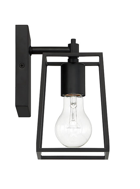 ##Antique Hardware## Dunn 1 Light Wall Sconce in Flat Black