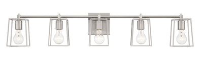 ##Antique Hardware## Dunn 5 Light Vanity in Brushed Polished Nickel