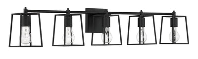 ##Antique Hardware## Dunn 5 Light Vanity in Flat Black