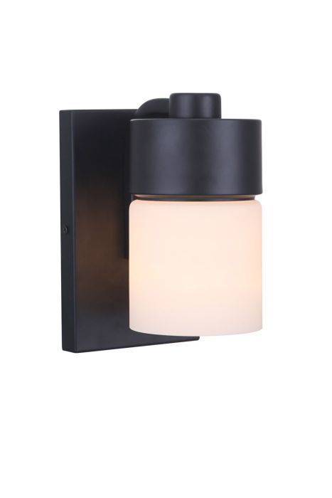 ##Antique Hardware## District 1 Light Wall Sconce in Flat Black