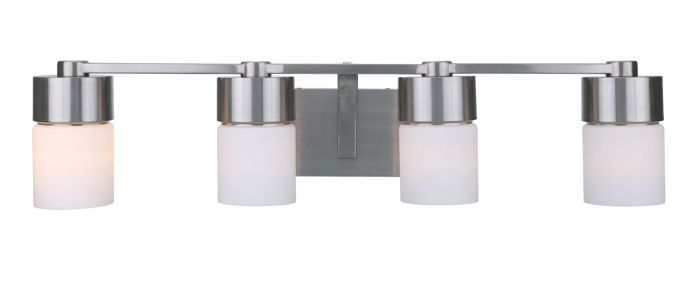 ##Antique Hardware## District 4 Light Vanity in Brushed Polished Nickel