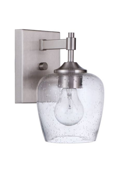 ##Antique Hardware## Stellen 1 Light Wall Sconce in Brushed Polished Nickel