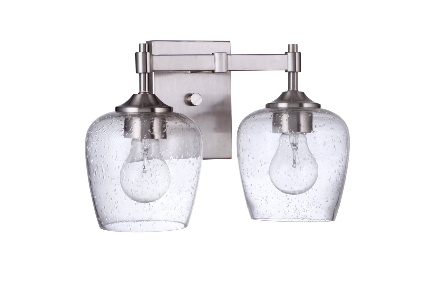 ##Antique Hardware## Stellen 2 Light Vanity in Brushed Polished Nickel