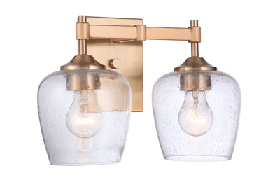 ##Antique Hardware## Stellen 2 Light Vanity in Satin Brass