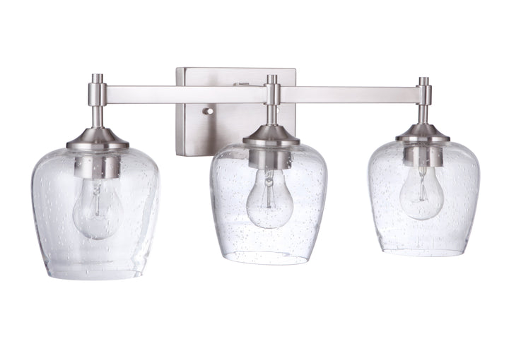 ##Antique Hardware## Stellen 3 Light Vanity in Brushed Polished Nickel