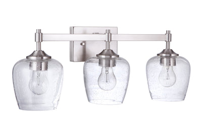 ##Antique Hardware## Stellen 3 Light Vanity in Brushed Polished Nickel