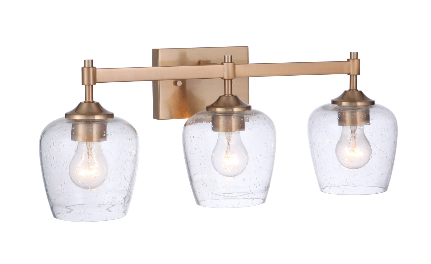 ##Antique Hardware## Stellen 3 Light Vanity in Satin Brass