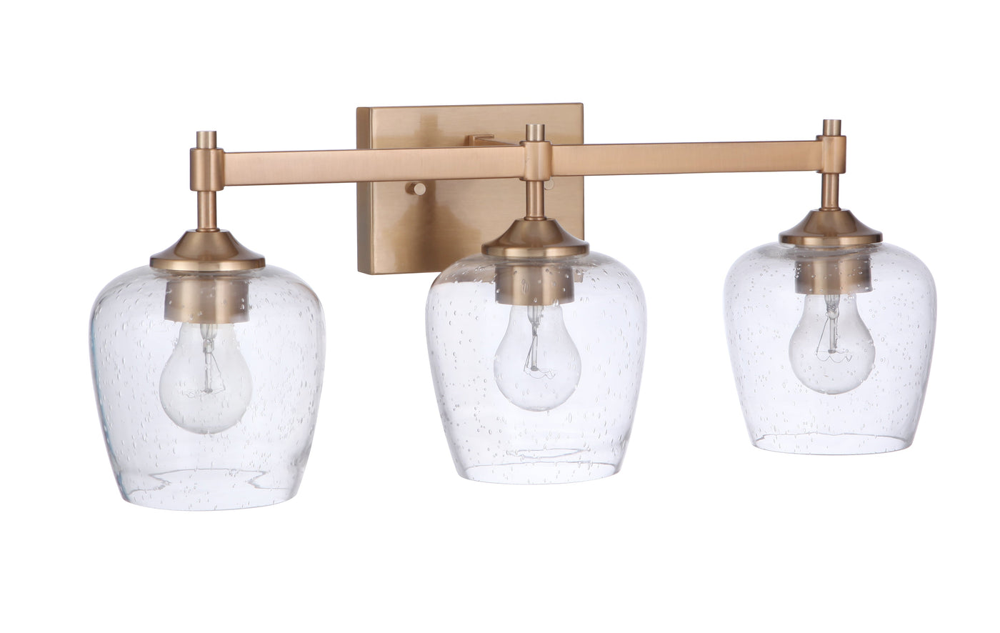 ##Antique Hardware## Stellen 3 Light Vanity in Satin Brass