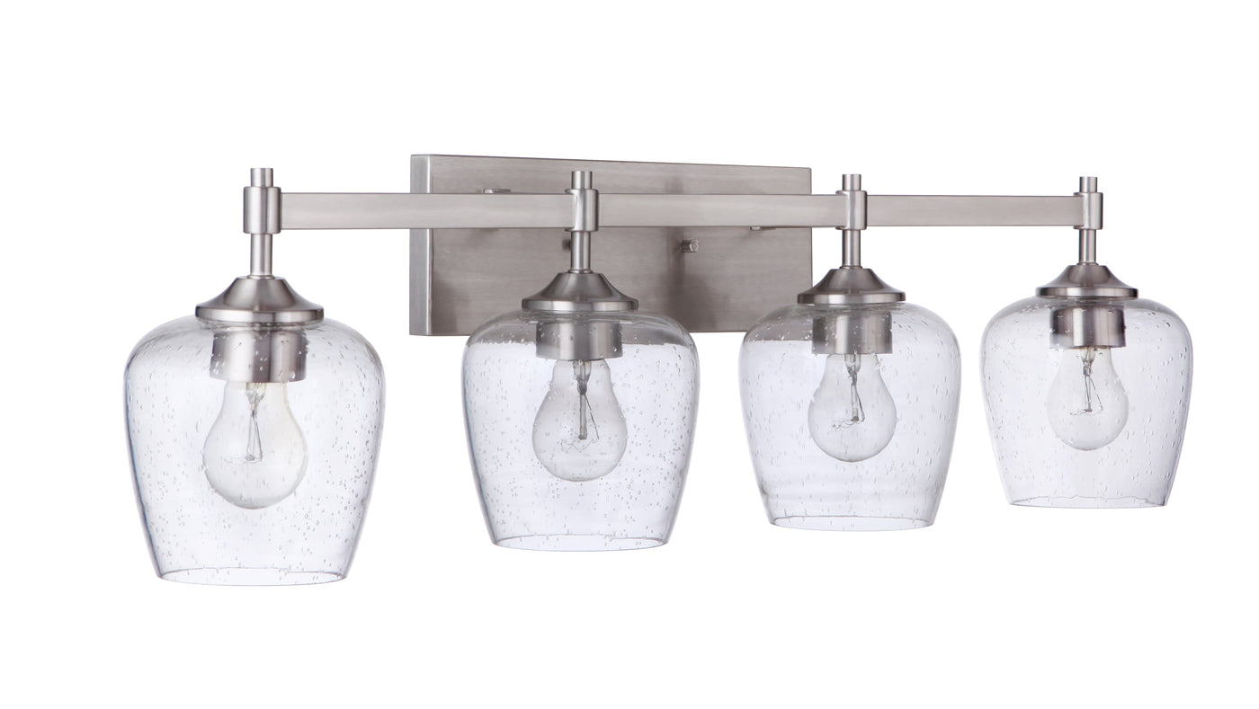 ##Antique Hardware## Stellen 4 Light Vanity in Brushed Polished Nickel