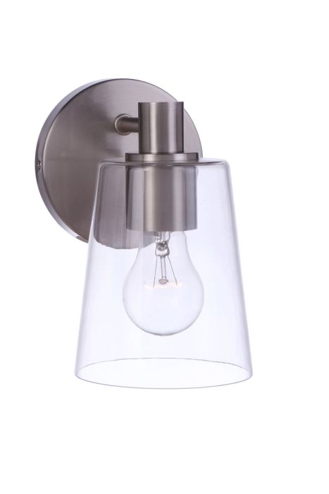 ##Antique Hardware## Emilio 1 Light Wall Sconce in Brushed Polished Nickel