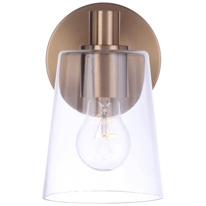 Emilio 1 Light Wall Sconce in Satin Brass
