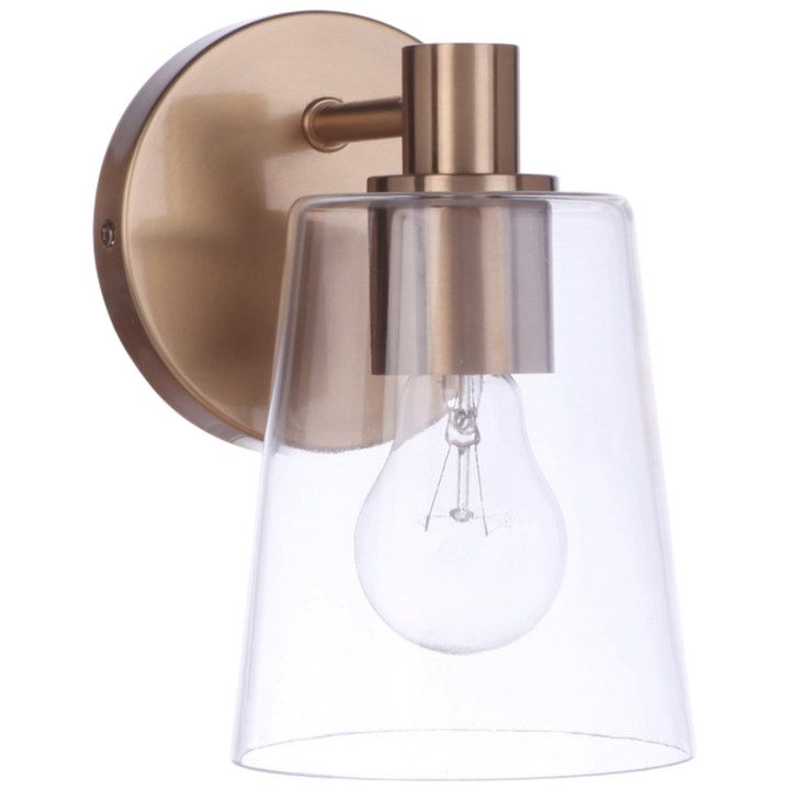 Emilio 1 Light Wall Sconce in Satin Brass