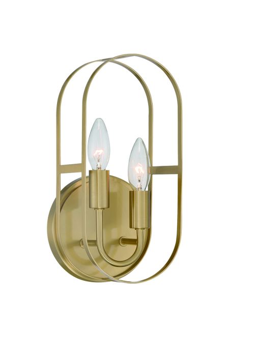 ##Antique Hardware## Mindful 2 Light Sconce in Satin Brass