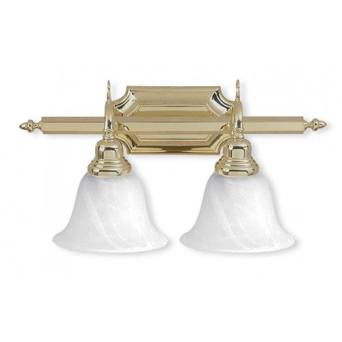 ##Antique Hardware## 2 Light Polished Brass Bath Light