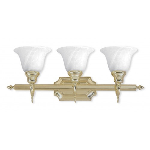 ##Antique Hardware## 3 Light Polished Brass Bath Light