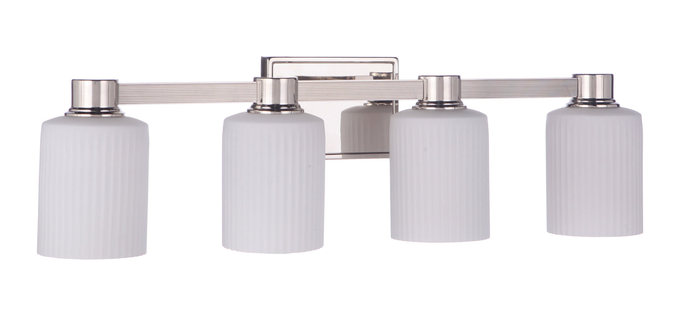 ##Antique Hardware## Bretton 4 Light Vanity in Polished Nickel