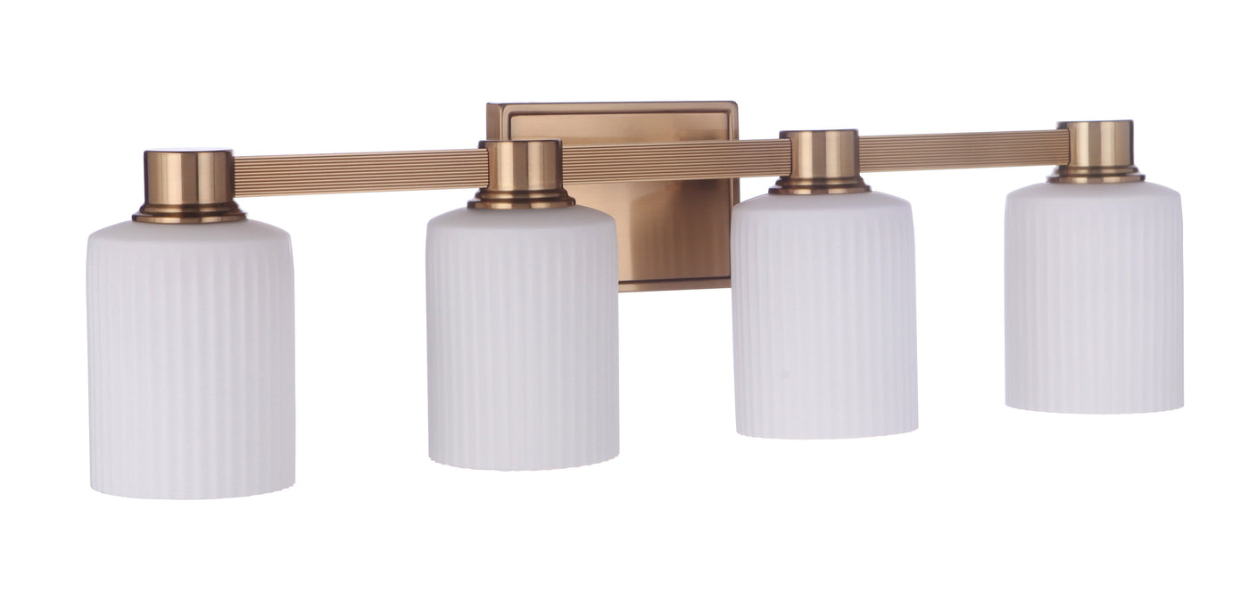 ##Antique Hardware## Bretton 4 Light Vanity in Satin Brass