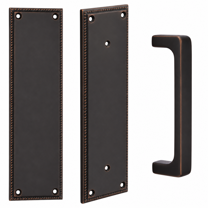12 Inch Solid Brass Knoxville Baden Push & Pull Door Set