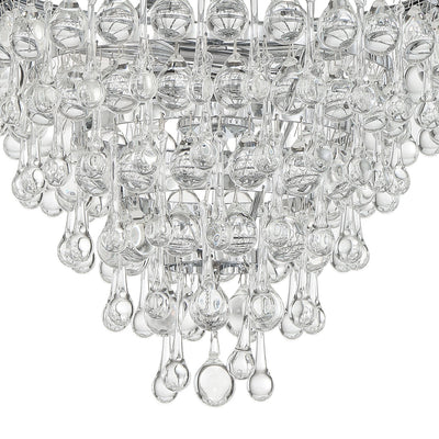 ##Antique Hardware## Calypso 3 Light Crystal Teardrop Polished Chrome Mini Chandelier