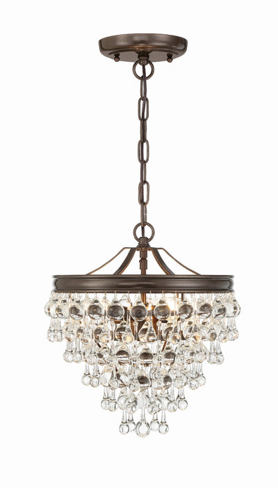 ##Antique Hardware## Calypso 3 Light Crystal Teardrop Vibrant Bronze Mini Chandelier