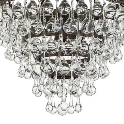 ##Antique Hardware## Calypso 3 Light Crystal Teardrop Vibrant Bronze Mini Chandelier