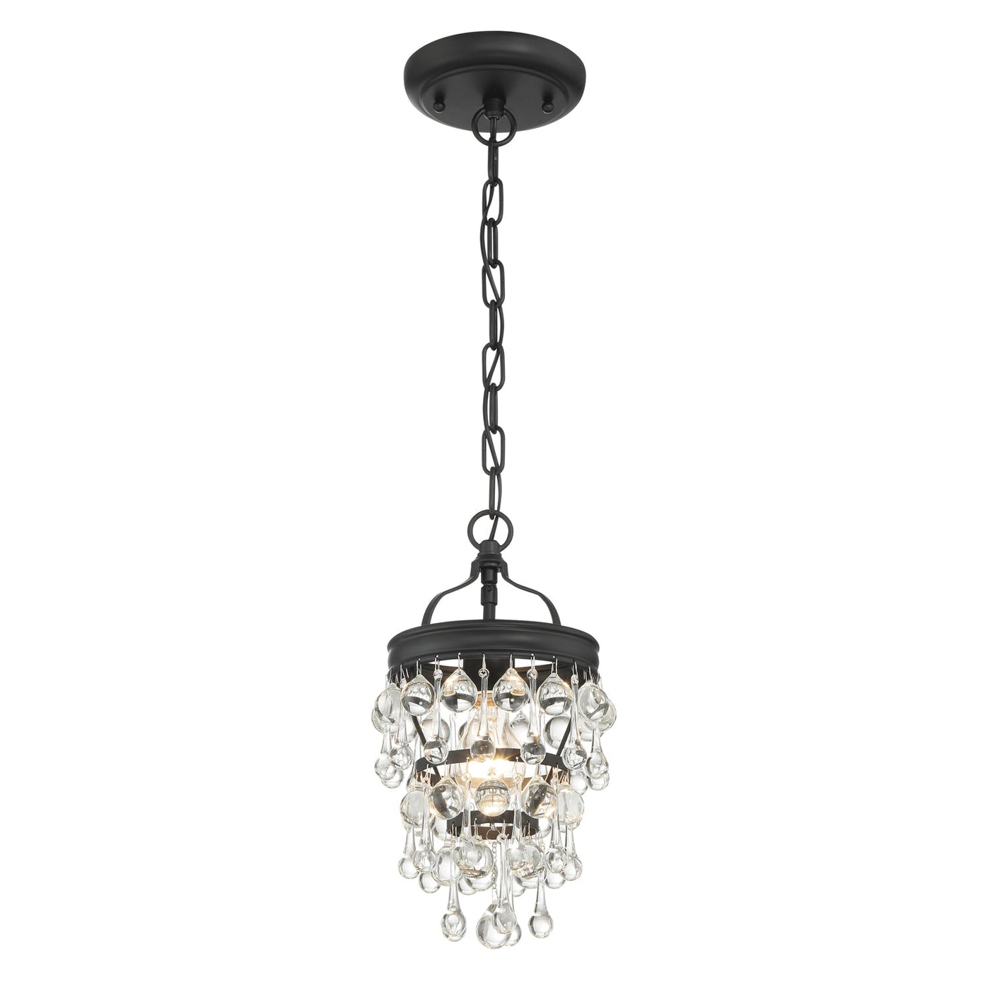 Antique Hardware Calypso 1 Light Matte Black Mini Pendant Pendant