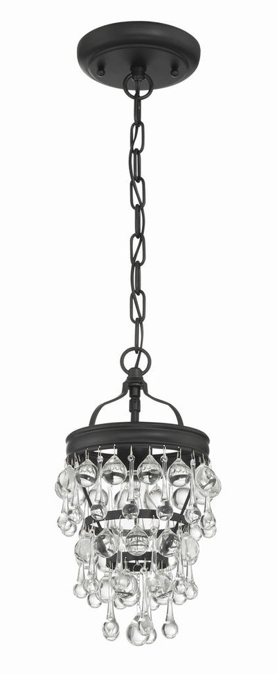 Antique Hardware Calypso 1 Light Matte Black Mini Pendant Pendant