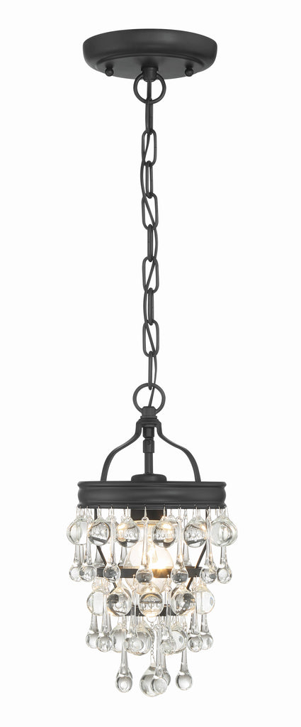 Antique Hardware Calypso 1 Light Matte Black Mini Pendant Pendant