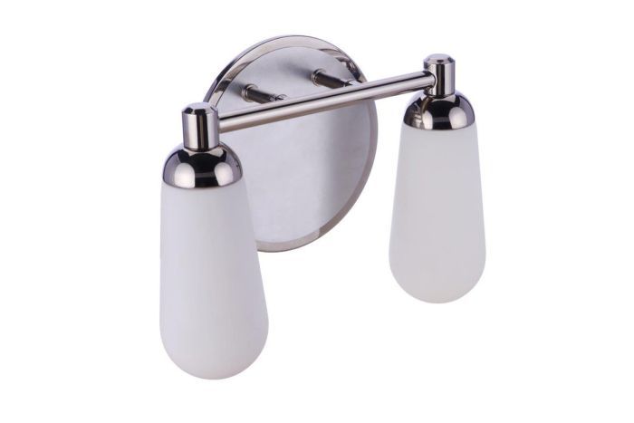 ##Antique Hardware## Riggs 2 Light Vanity in Brushed Polished Nickel/Polished Nickel