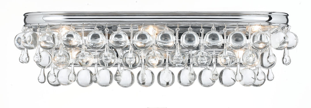 ##Antique Hardware## Calypso 6 Light Crystal Teardrop Polished Chrome Bathroom Vanity