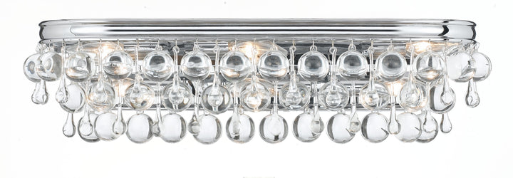 ##Antique Hardware## Calypso 6 Light Crystal Teardrop Polished Chrome Bathroom Vanity