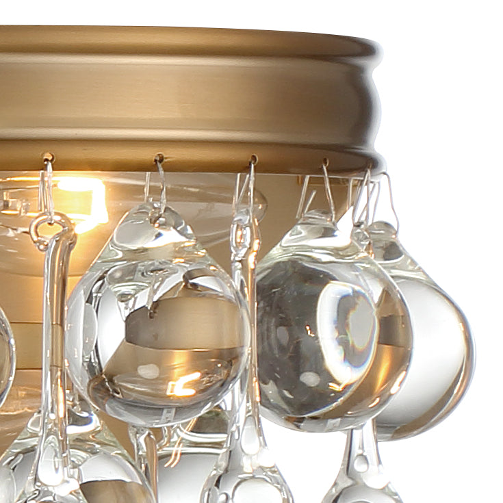 ##Antique Hardware## Calypso 6 Light Crystal Teardrop Vibrant Gold Bathroom Vanity