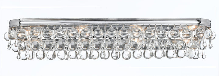 ##Antique Hardware## Calypso 8 Light Crystal Teardrop Polished Chrome Bathroom Vanity