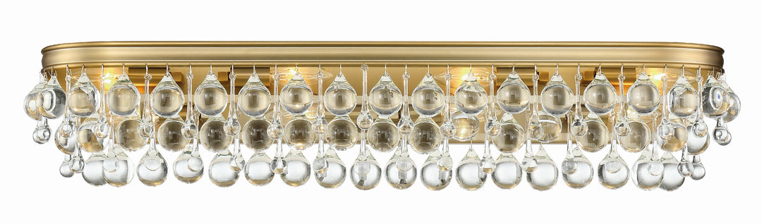 ##Antique Hardware## Calypso 8 Light Crystal Teardrop Vibrant Gold Bathroom Vanity