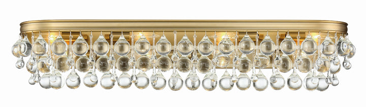 ##Antique Hardware## Calypso 8 Light Crystal Teardrop Vibrant Gold Bathroom Vanity