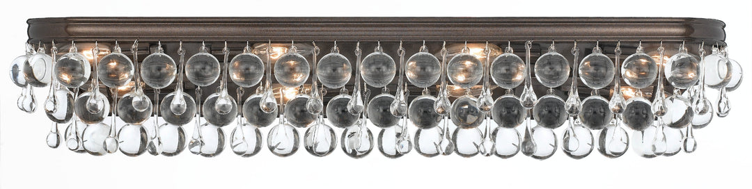 ##Antique Hardware## Calypso 8 Light Crystal Teardrop Vibrant Bronze Bathroom Vanity