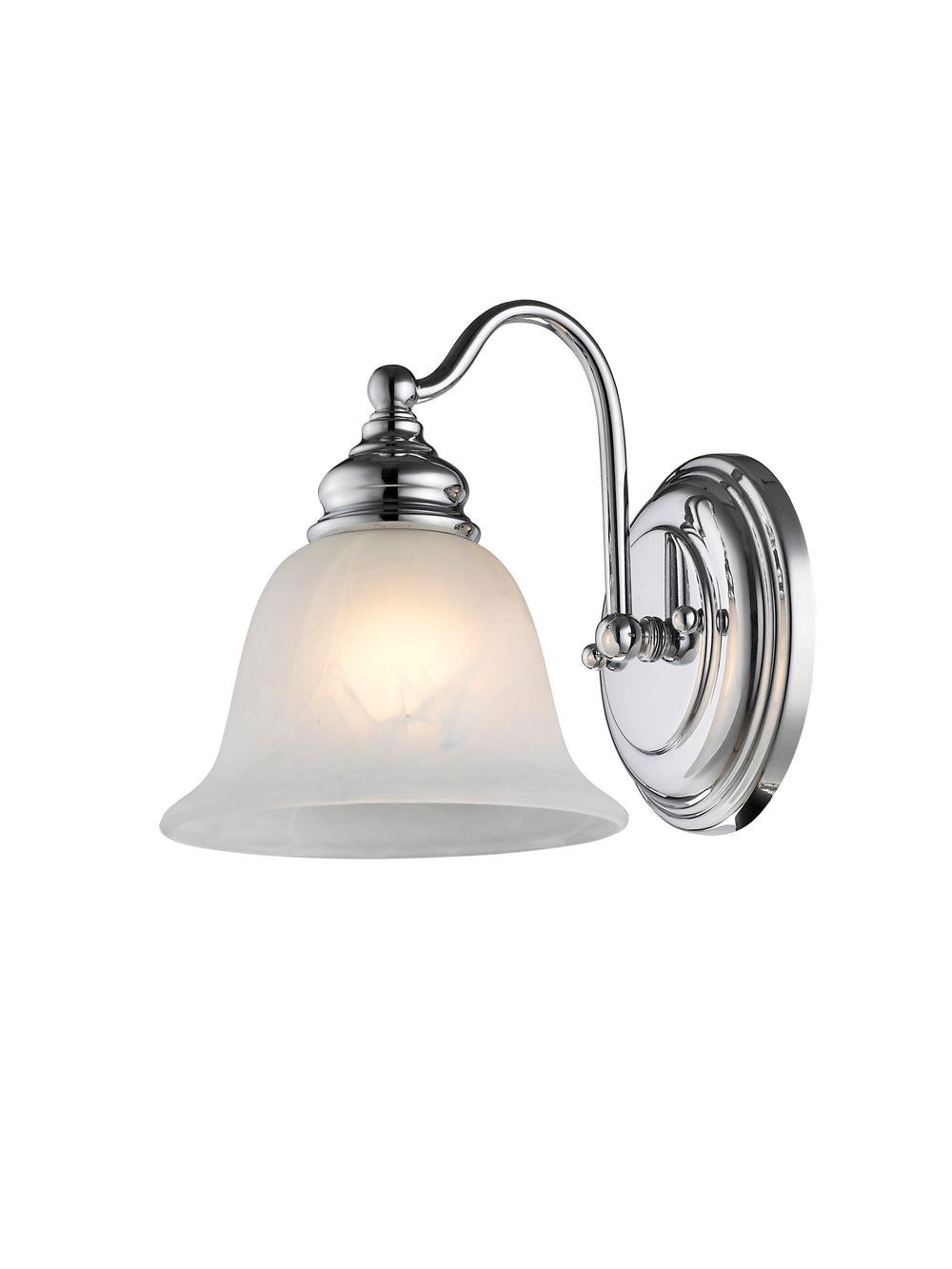 ##Antique Hardware## 1 Light Polished Chrome Bath Light