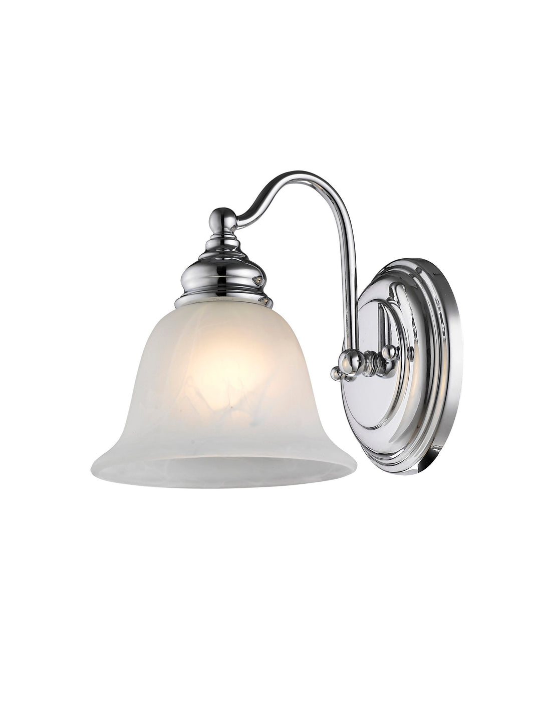 ##Antique Hardware## 1 Light Polished Chrome Bath Light