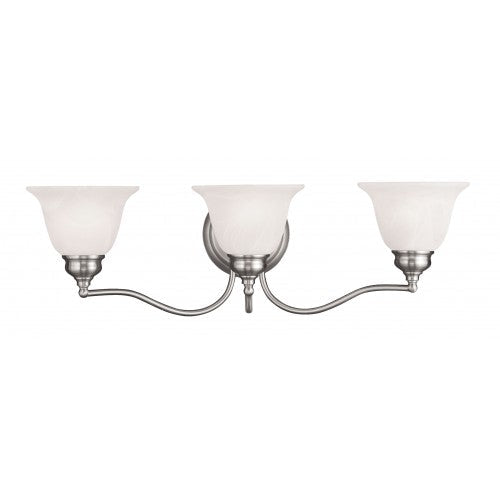 ##Antique Hardware## 3 Light Brushed Nickel Bath Light