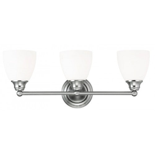 ##Antique Hardware## 3 Light Brushed Nickel Bath Light