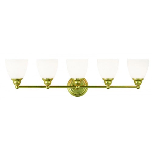 ##Antique Hardware## 5 Light Polished Brass Bath Light