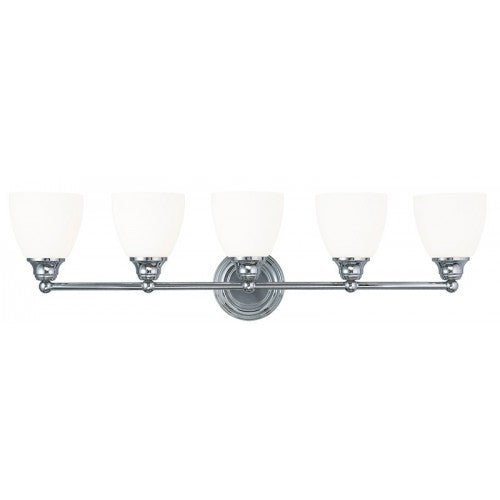 ##Antique Hardware## 5 Light Polished Chrome Bath Light