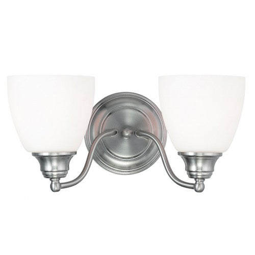 ##Antique Hardware## 2 Light Brushed Nickel Bath Light