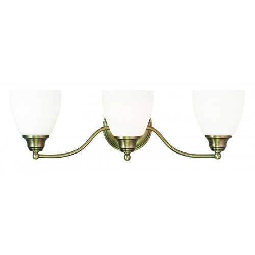 ##Antique Hardware## 3 Light Antique Brass Bath Light