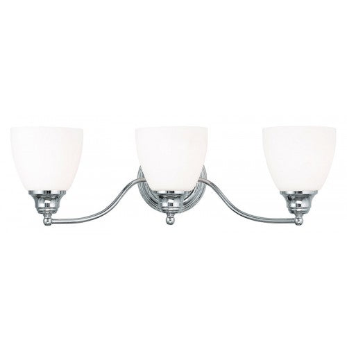 ##Antique Hardware## 3 Light Polished Chrome Bath Light
