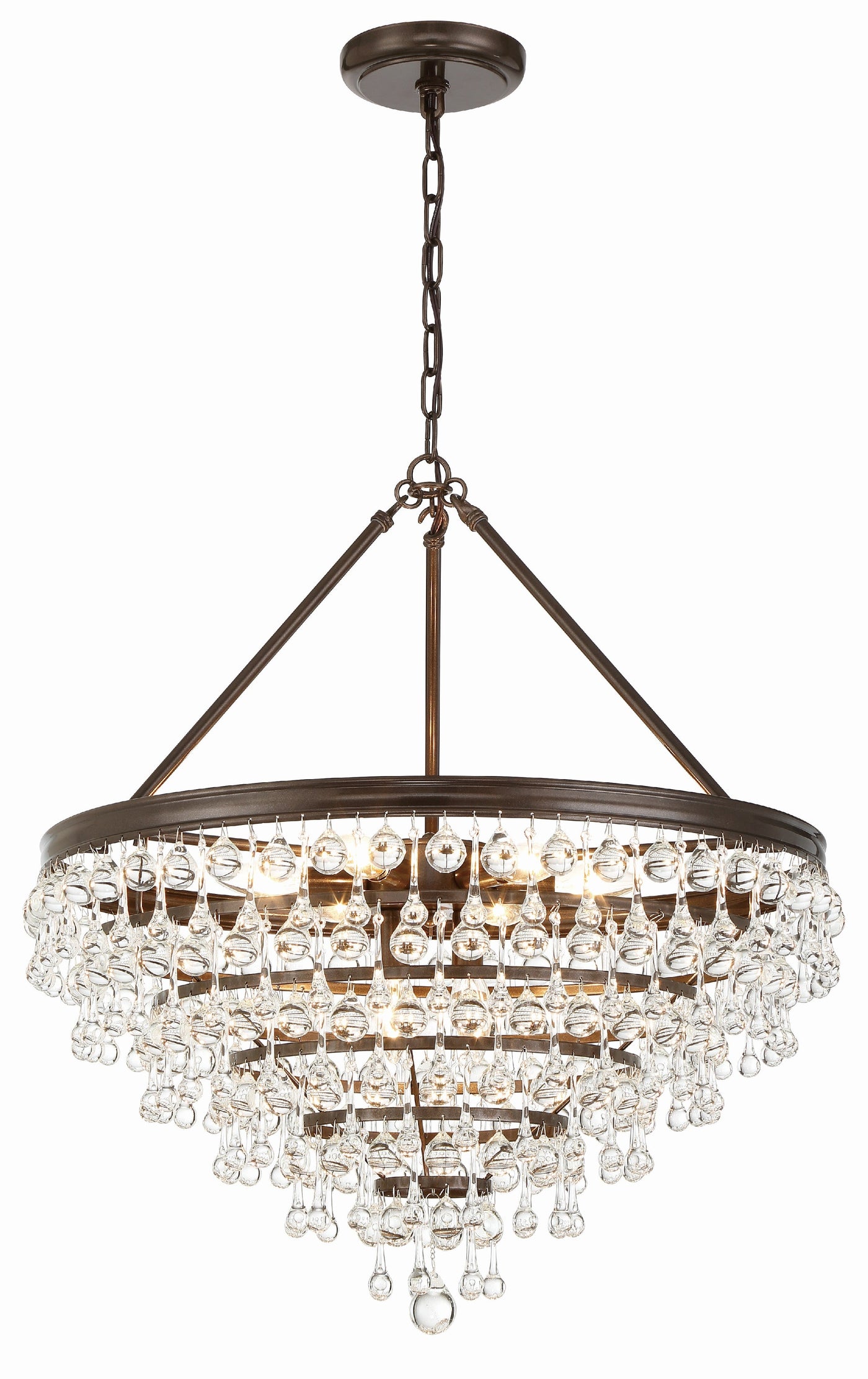 ##Antique Hardware## Calypso 8 Light Crystal Teardrop Vibrant Bronze Chandelier