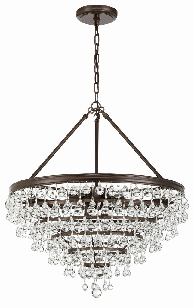 ##Antique Hardware## Calypso 8 Light Crystal Teardrop Vibrant Bronze Chandelier