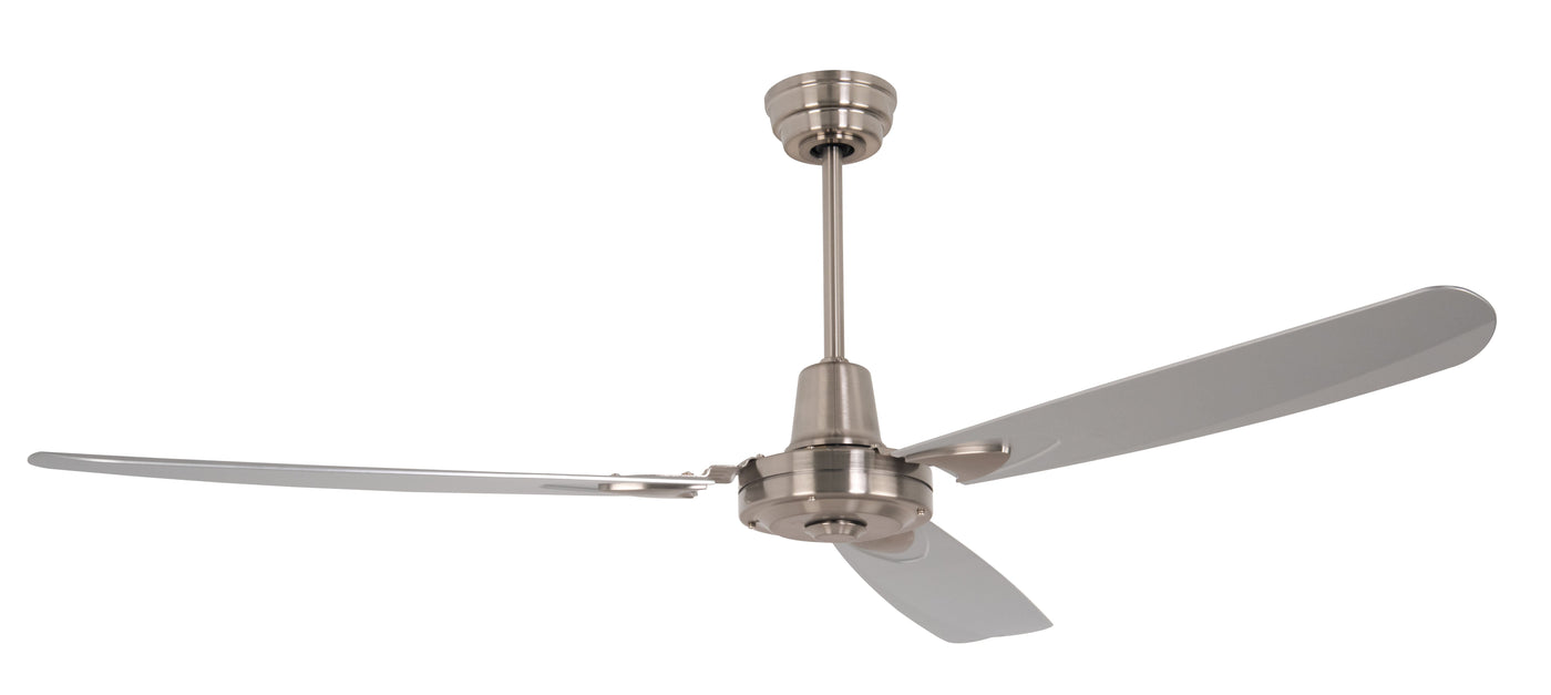 Antique Hardware 58" Velocity in Brushed Polished Nickel w/ Brushed Nickel Blades Ceiling Fan